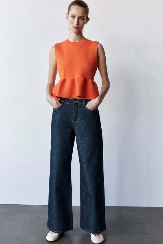 KNIT PEPLUM TOP | Zara US