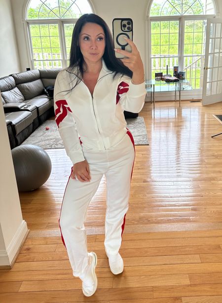 Absolutely loving my new white track suit! So summer evening appropriate! 

#LTKStyleTip