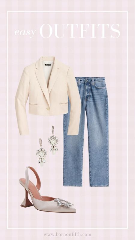 Easy outfit idea! Pair a cropped blazer with jeans and a pump. These mom jeans are only $35!

Work wear 

#LTKstyletip #LTKunder50 #LTKFind