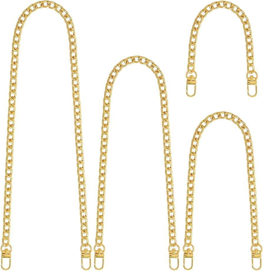 Yuronam 4 Different Sizes Flat Purse Chain Iron Bag Link Chains Shoulder Straps Chains with Metal... | Amazon (US)