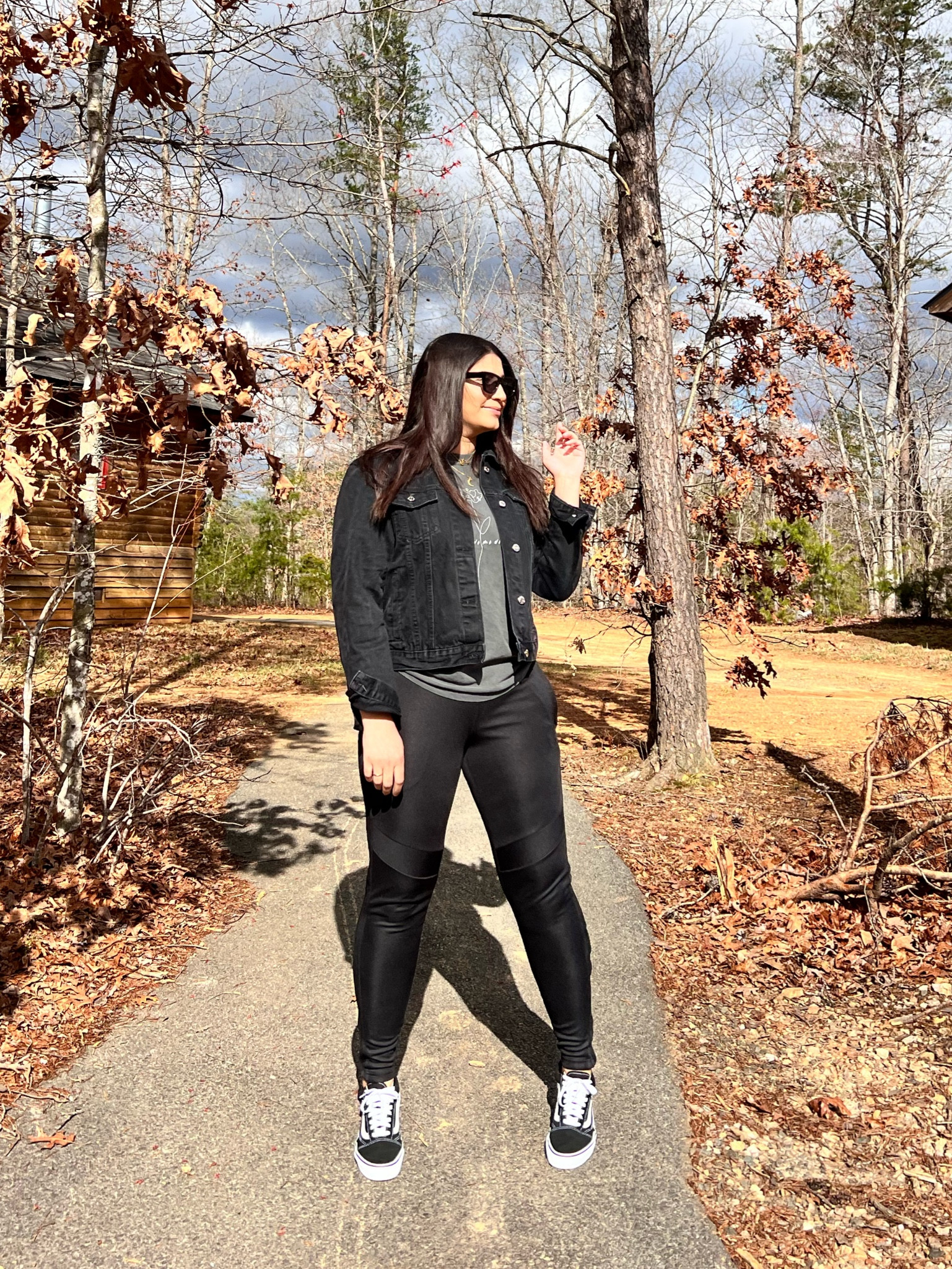 Road trip ready with this comfy spring outfit, black track pants, black jean jacket, grey shirt, classic vans 

#LTKstyletip #LTKbeauty #LTKSeasonal