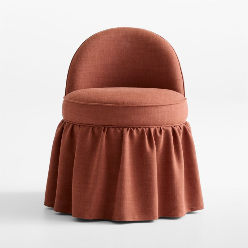 Volant Rust Red Kids Vanity Stool by Sharland England | Crate & Kids | Crate & Barrel