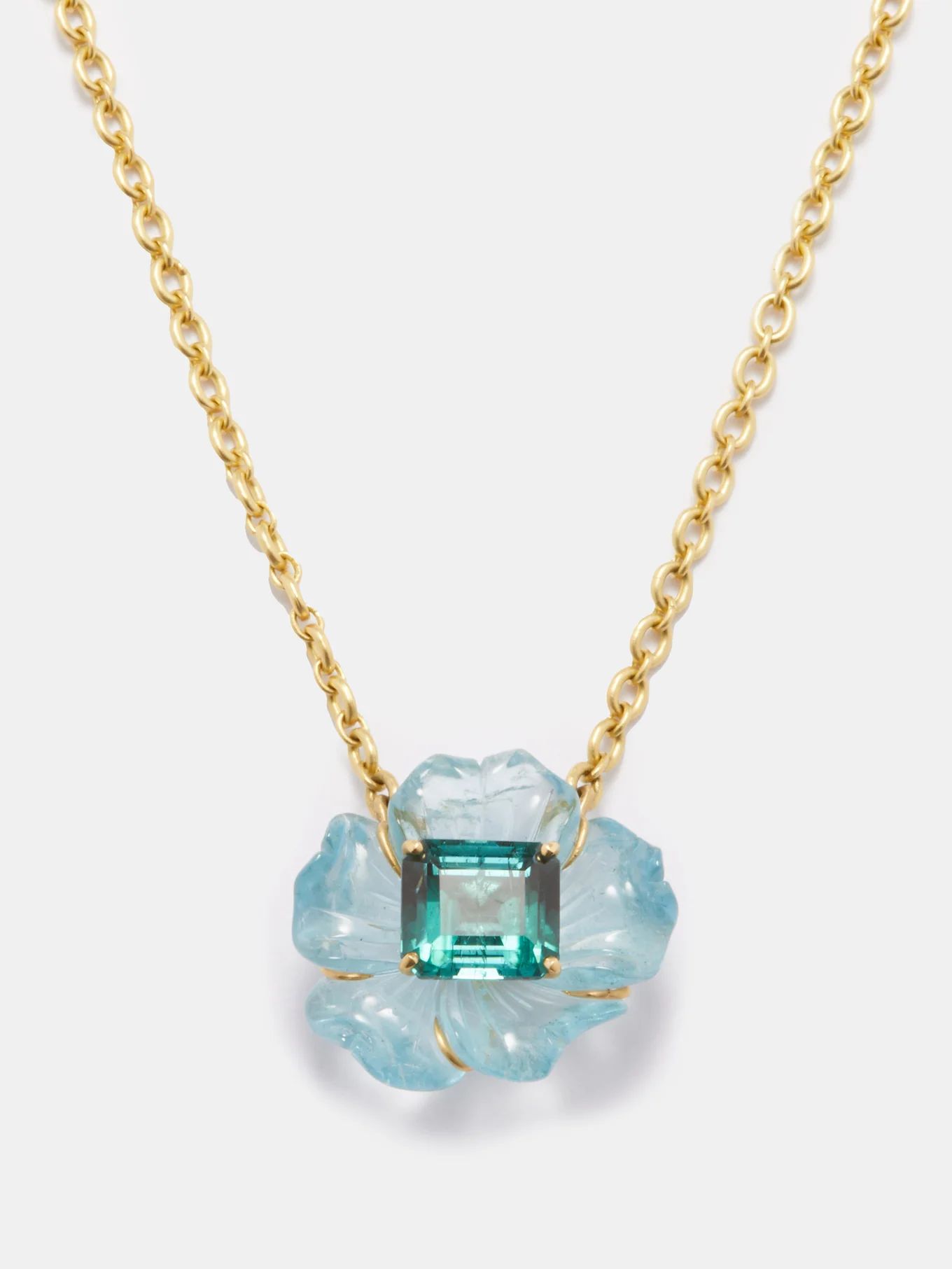 Tropical Flower aquamarine & 18kt gold necklace | Irene Neuwirth | Matches (US)