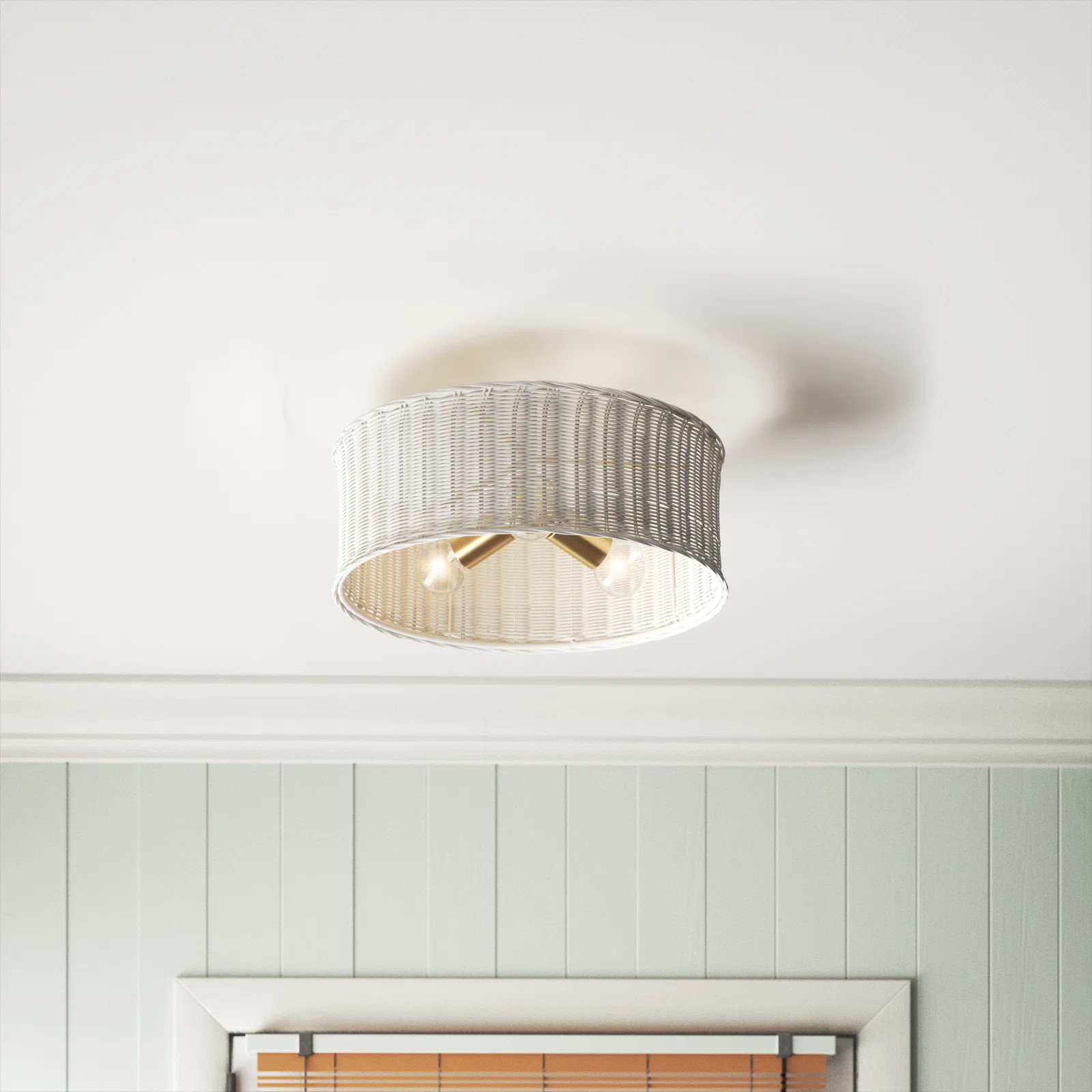 Sand & Stable™ Cuthmore Rattan Semi Flush Mount & Reviews | Wayfair | Wayfair North America