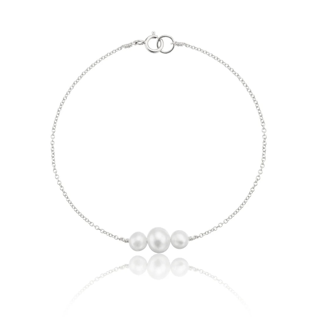 Silver Multi Pearl Cluster Bracelet | Lily & Roo