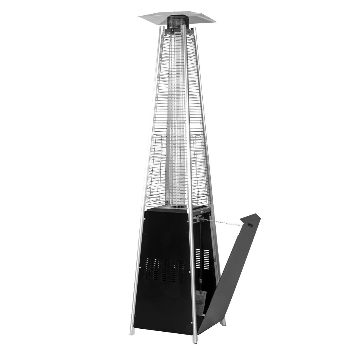 Outdoor 48,000 BTU Pyramid Propane Gas Patio Heater with Wheels, Powder-Coated Iron Frame | Wayfair North America