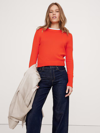 Cotton-Silk Crew-Neck Sweater | Banana Republic (US)