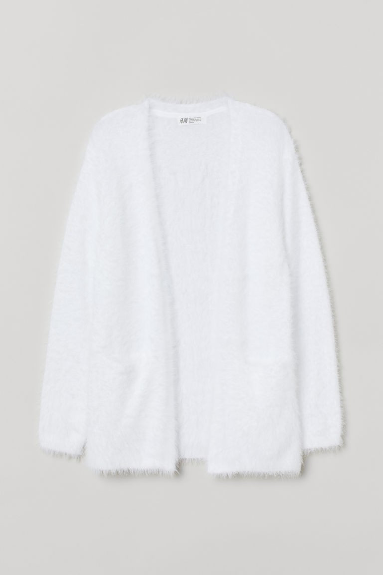 H & M - Fluffy Cardigan - White | H&M (US + CA)