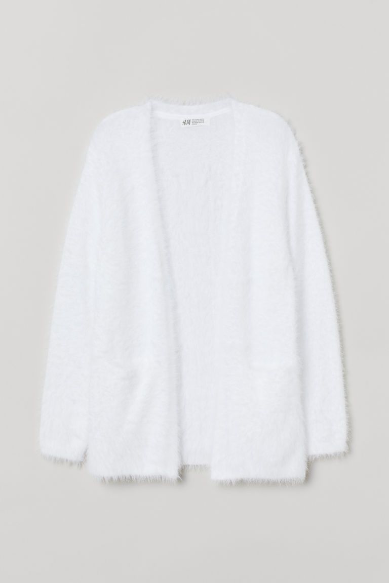 H & M - Fluffy Cardigan - White | H&M (US + CA)