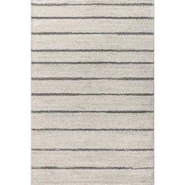 JONATHAN  Y Alia Minimalist Stripe Area Rug - 8 X 10 - Cream/Gray | Bed Bath & Beyond