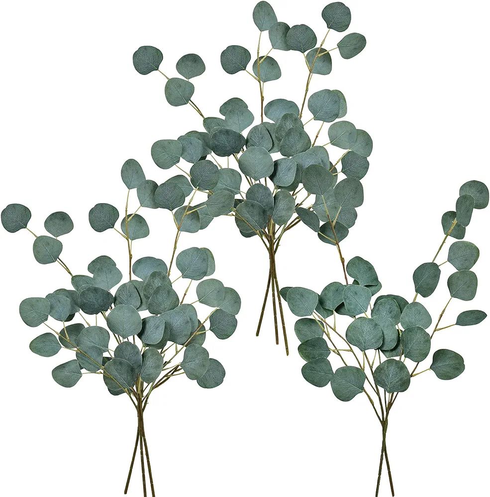 Winlyn 8 Pcs Artificial Silver Dollar Eucalyptus Leaves Stems Bulk Grey Green Eucalyptus Stems Fa... | Amazon (CA)