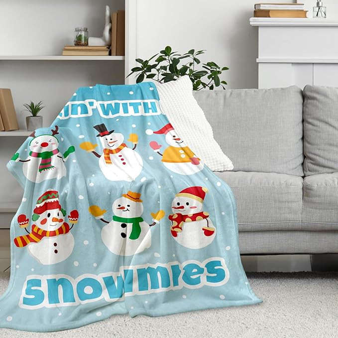 Christmas Snowman Blanket 50x60'' - holiday blanket, Christmas Blankets for Kids Teen Boys Girls ... | Amazon (US)
