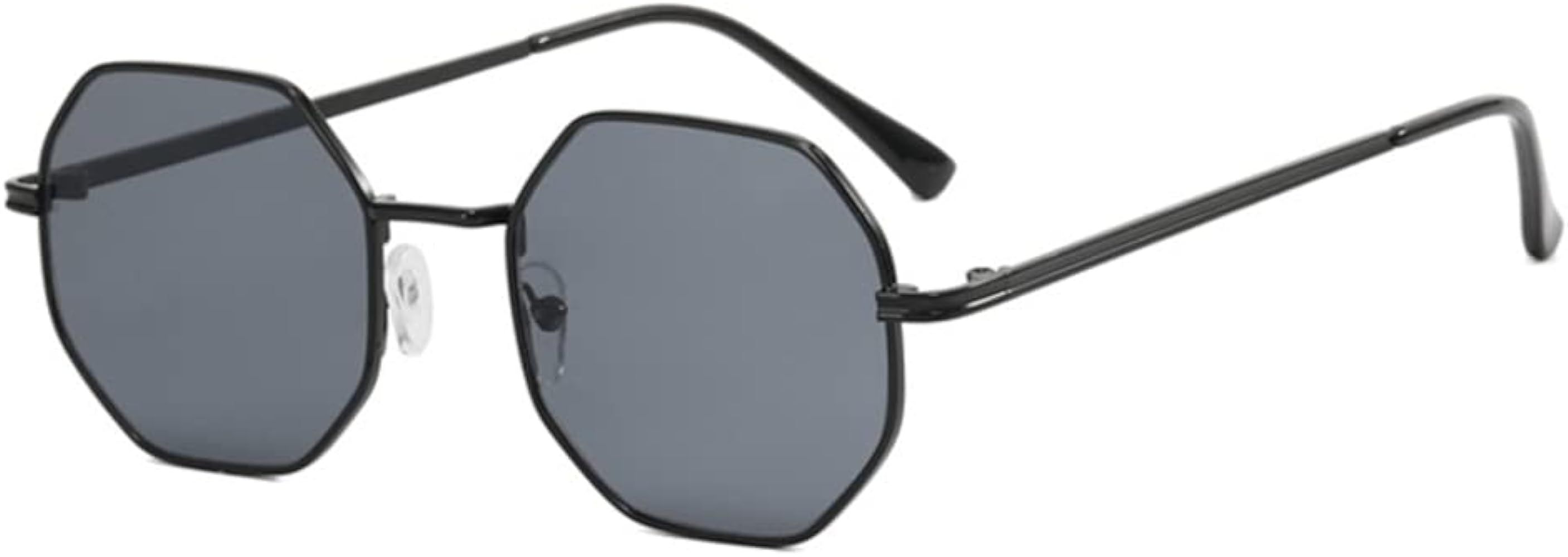 ENTHYI Polygon Sunglasses for Women/Men Vintage Octagon Metal Sun Glasses | Amazon (US)