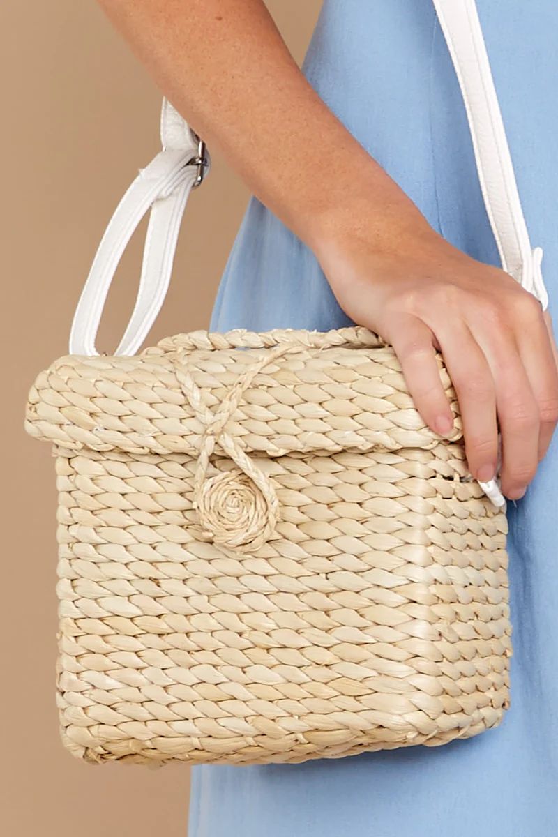 Day On The Lawn Beige Straw Bag | Red Dress 