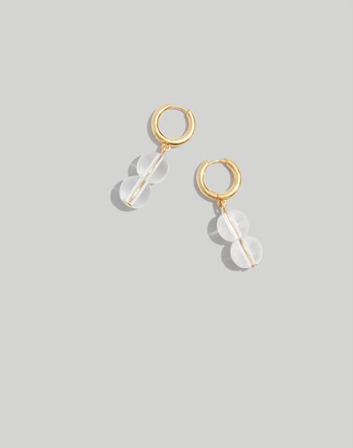 Glass Beaded Huggie Hoop Earrings | Madewell