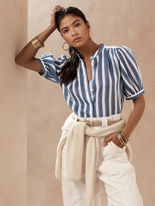 Petite Ramie Blouse | Banana Republic (US)