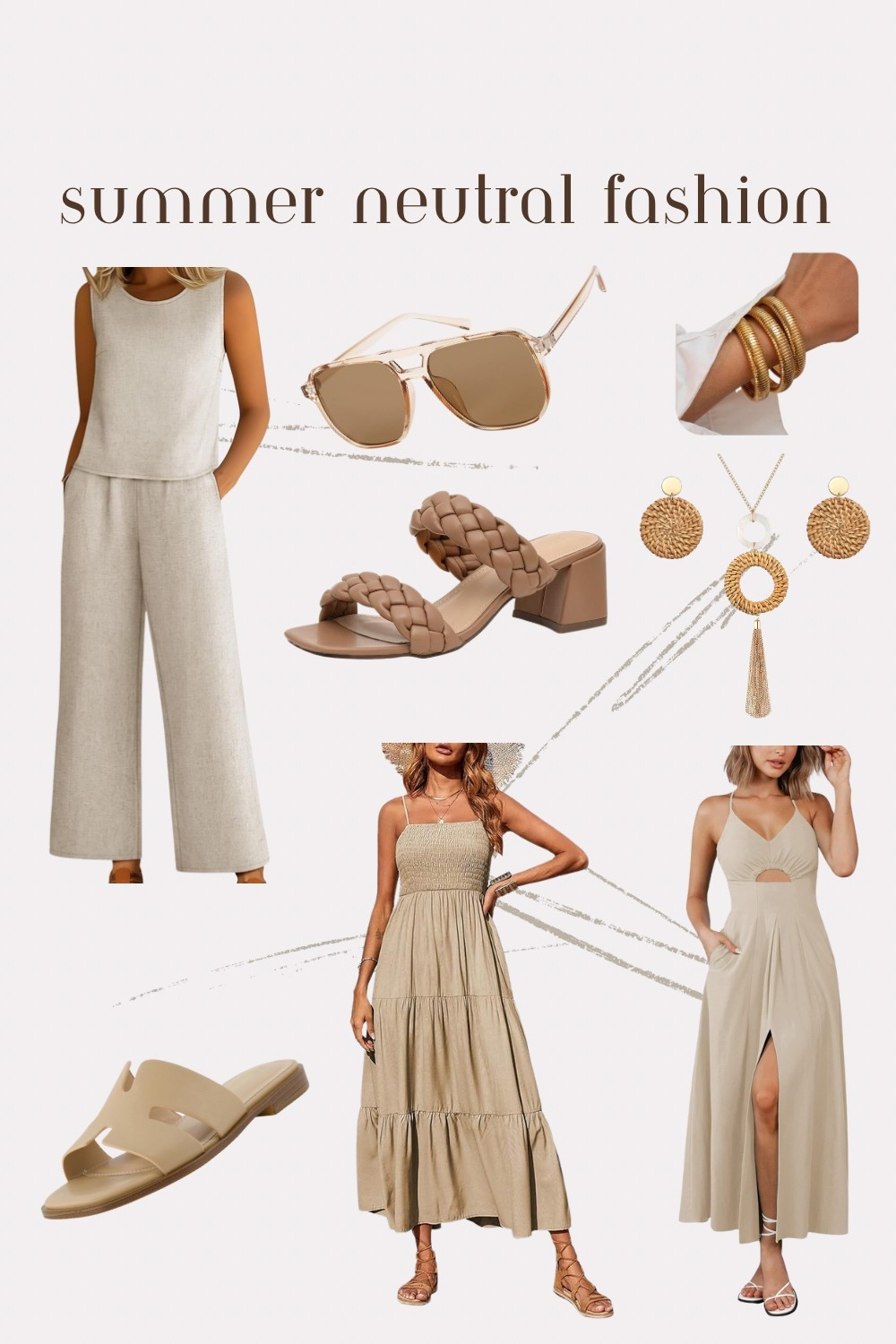 Summer neutrals are having a moment—think breezy linens, soft sands, and effortless layers. This mood board is your go-to for staying chic, cool, and classic all season long. 

#LTKTravel #LTKFindsUnder50 #LTKStyleTip