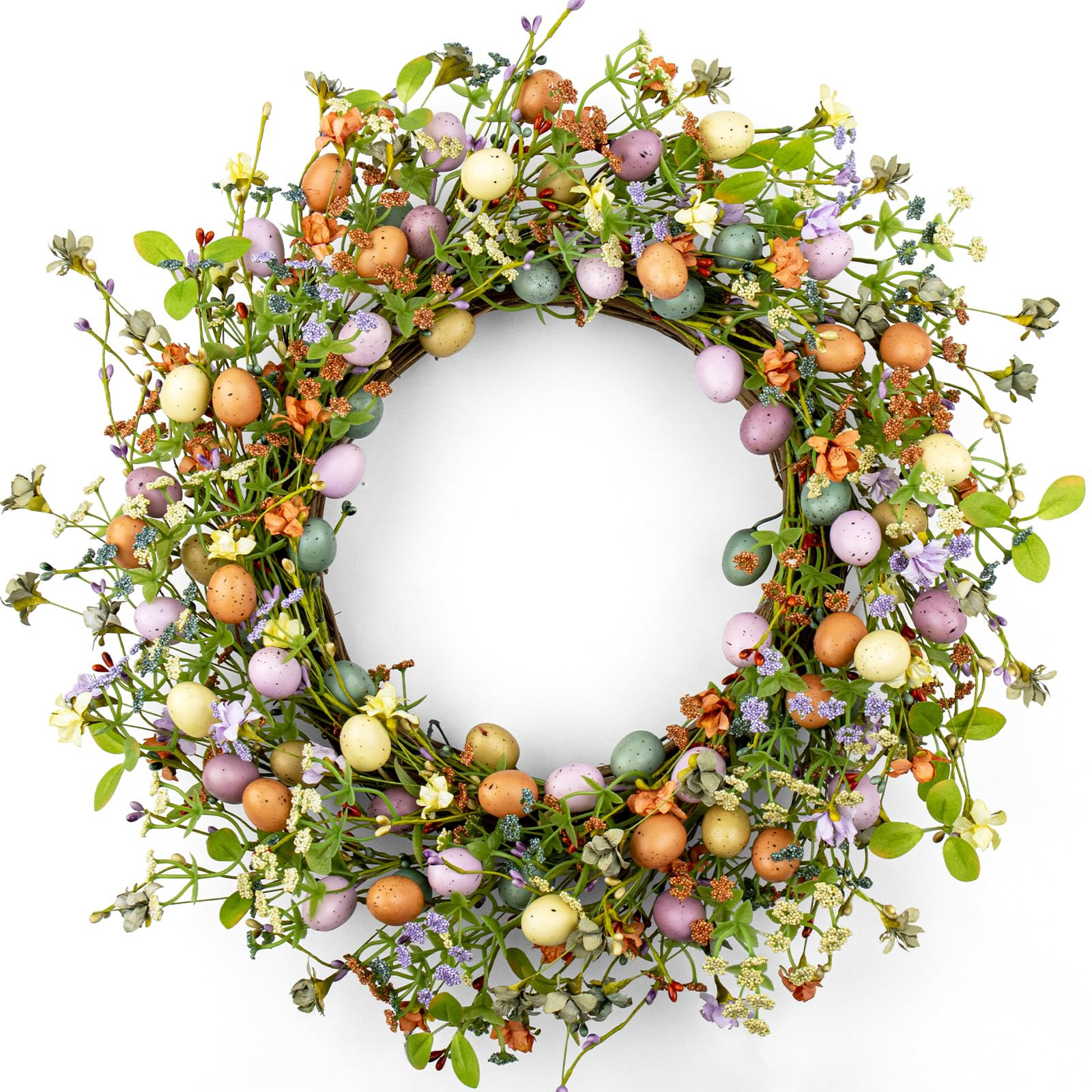 VioletEverGarden 20 Inch Easter Wreaths for Front Door Colorful Easter Wreath Artificial Egg Wrea... | Amazon (US)