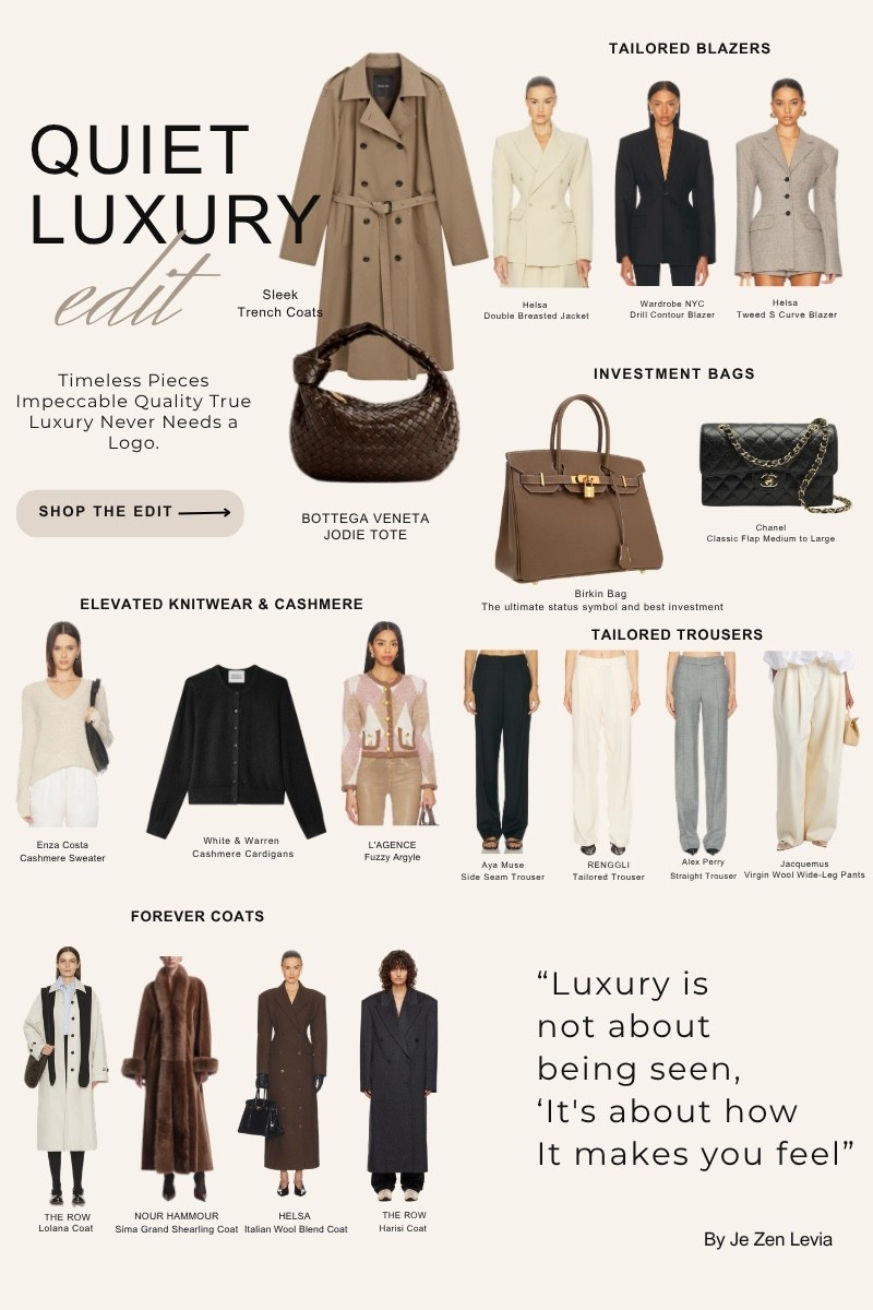 True luxury is no longer defined by logo. Timeless silhouettes, impeccable tailoring, elevated textures and pieces designed to last beyond trends is what we need.

#LTKluxury #LTKstyletip #LTKmodest