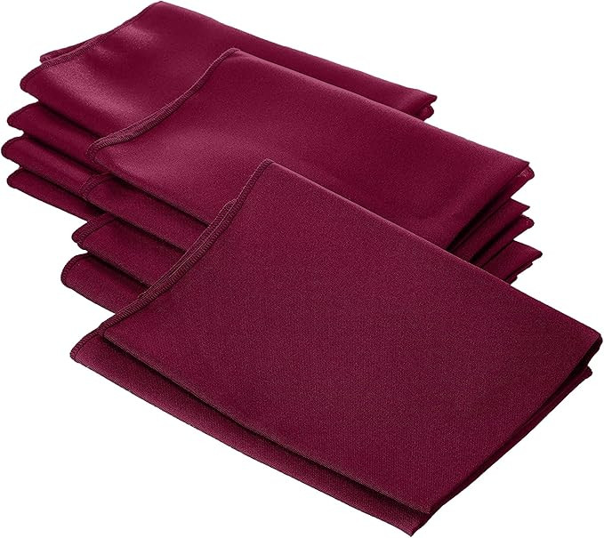 LA Linen 10-Pack Polyester Poplin Napkins, 18 by 18-Inch, Cranberry | Amazon (US)