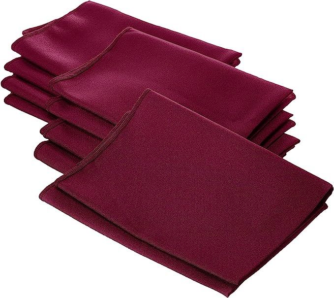 LA Linen 10-Pack Polyester Poplin Napkins, 18 by 18-Inch, Cranberry | Amazon (US)