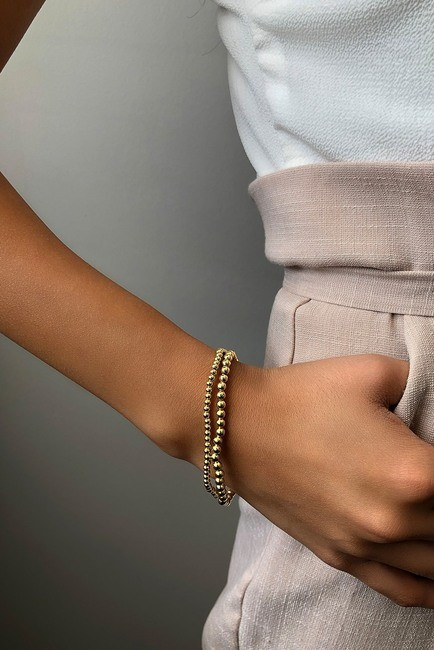 Sterling Forever | 14K Gold Plated Beaded Stretch Bracelet Set | Nordstrom Rack | Nordstrom Rack