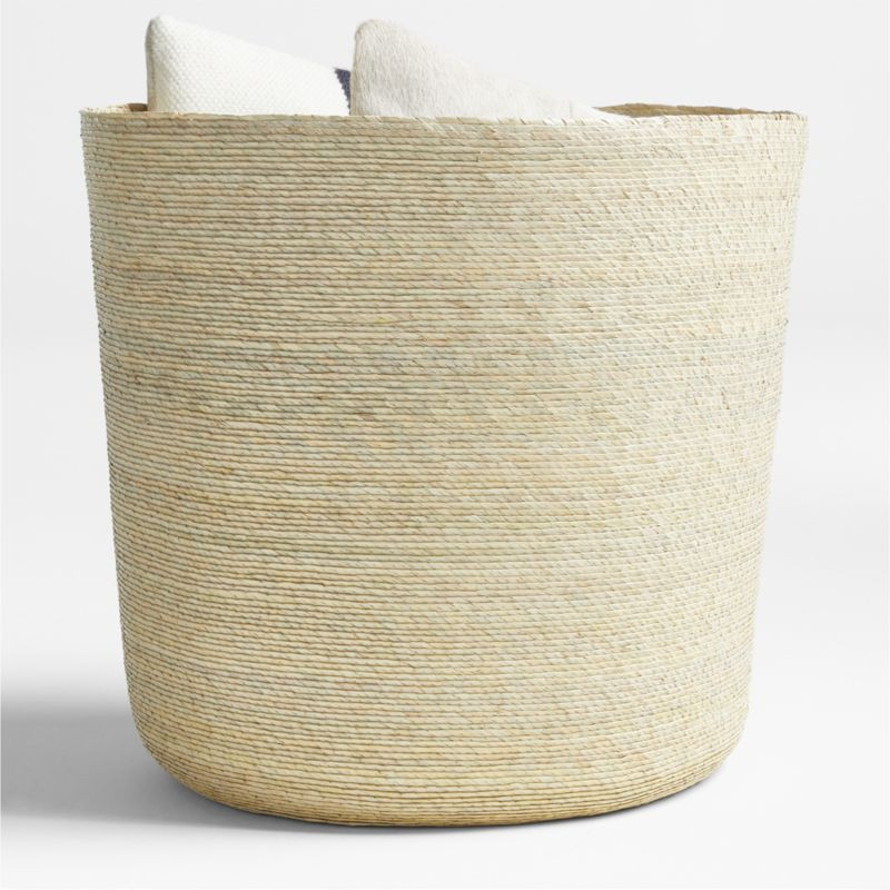 Palmera Large Woven Blanket Basket | Crate & Barrel | Crate & Barrel