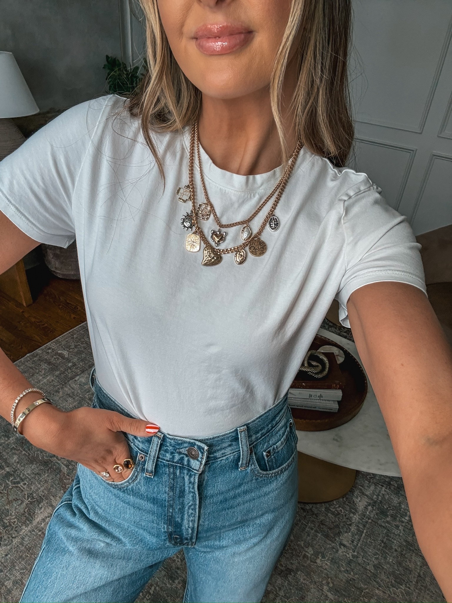 Recent Target find! The cutest mixed metal layered charm necklace!!

 #LTKdayinmylife #LTKgrwm #LTKootd