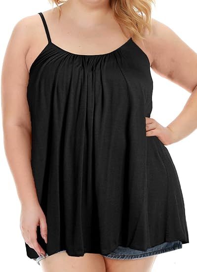 7th Element Plus Size Tank Tops Camisole Cami Sleeveless Shirt for Women | Amazon (US)