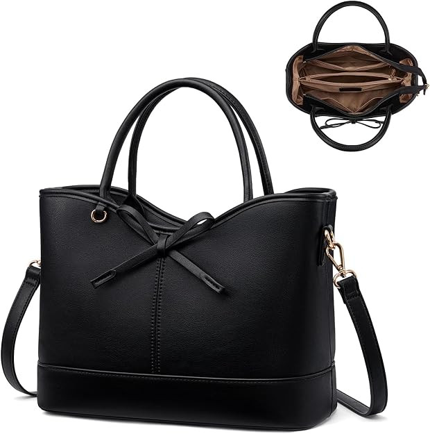 LOVEVOOK Purses and Handbags,PU Leather Purse for women with Zipper,Cute Bow Satchel Top Handle B... | Amazon (US)