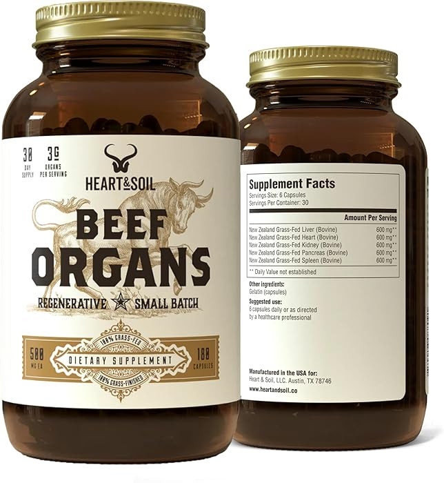 HEART & SOIL – 100% Grass Fed & Finished Beef Organs from Regenerative Cattle with Liver, Heart... | Amazon (US)