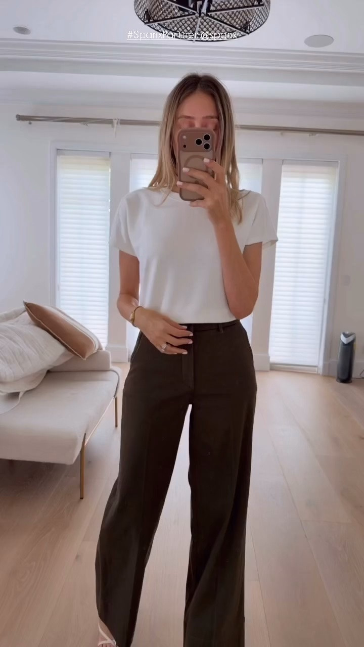 casual chic outfit idea - stretchy and comfy pants with a classic white tee. Everything runs true to size, I’m wearing a size small and the pants in the long length.
Use Code: ALINEXSPANX (15% off first purchase + free shipping, new customers only, excludes sale)

#LTKootd #LTKU #LTKOver40