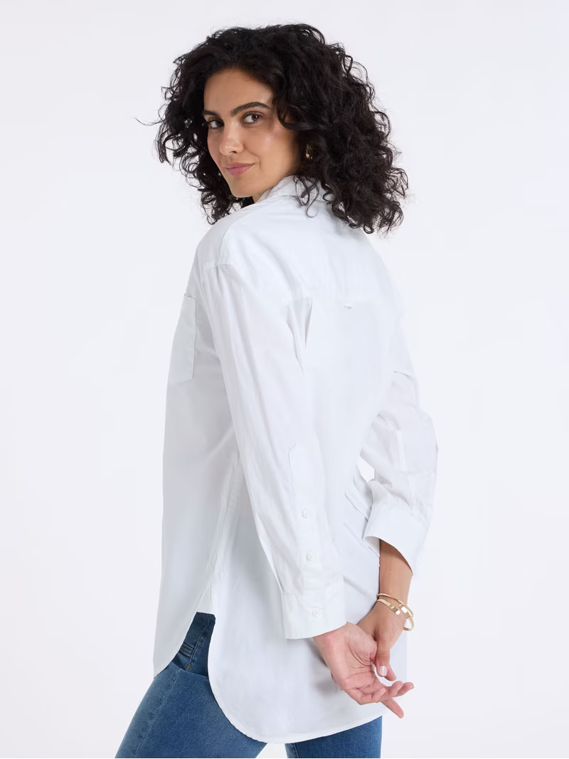 U.S. Polo Assn. Women's Relaxed Long Sleeve Button Down Shirt, Sizes XS-XL | Walmart (US)