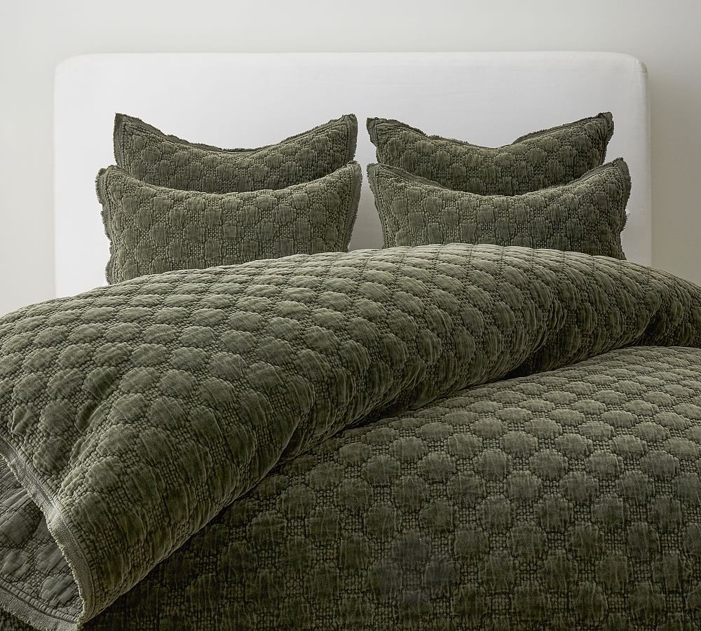 Velvet Lattice Handcrafted Quilt | Pottery Barn (US)