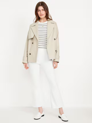 High-Waisted Weekender Pull-On Crop Flare Jeans | Old Navy (US)