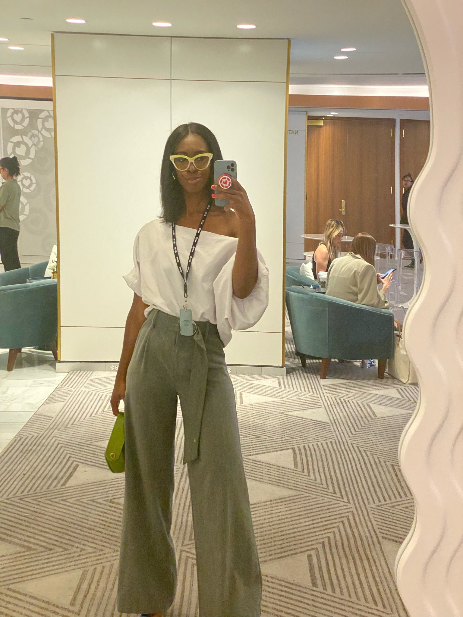 Attending my first LTKCon as an employee! Loved my corporate baddie look. Great for the office, but also works for desk to dinner plans!

Work outfit, business professional, business casual, pinstripe pants, wide leg pants, comfy pants, Klassic Kloth, belk, black owned, tiny purse, fall outfits, fall fashion, off shoulder top, off shoulder outfit

#LTKworkwear #LTKCon #LTKfindsunder50