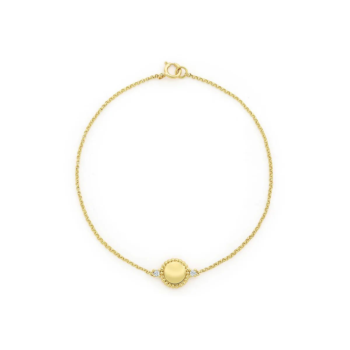 Caviar Gold Gold Diamond Circle Link Bracelet | LAGOS
