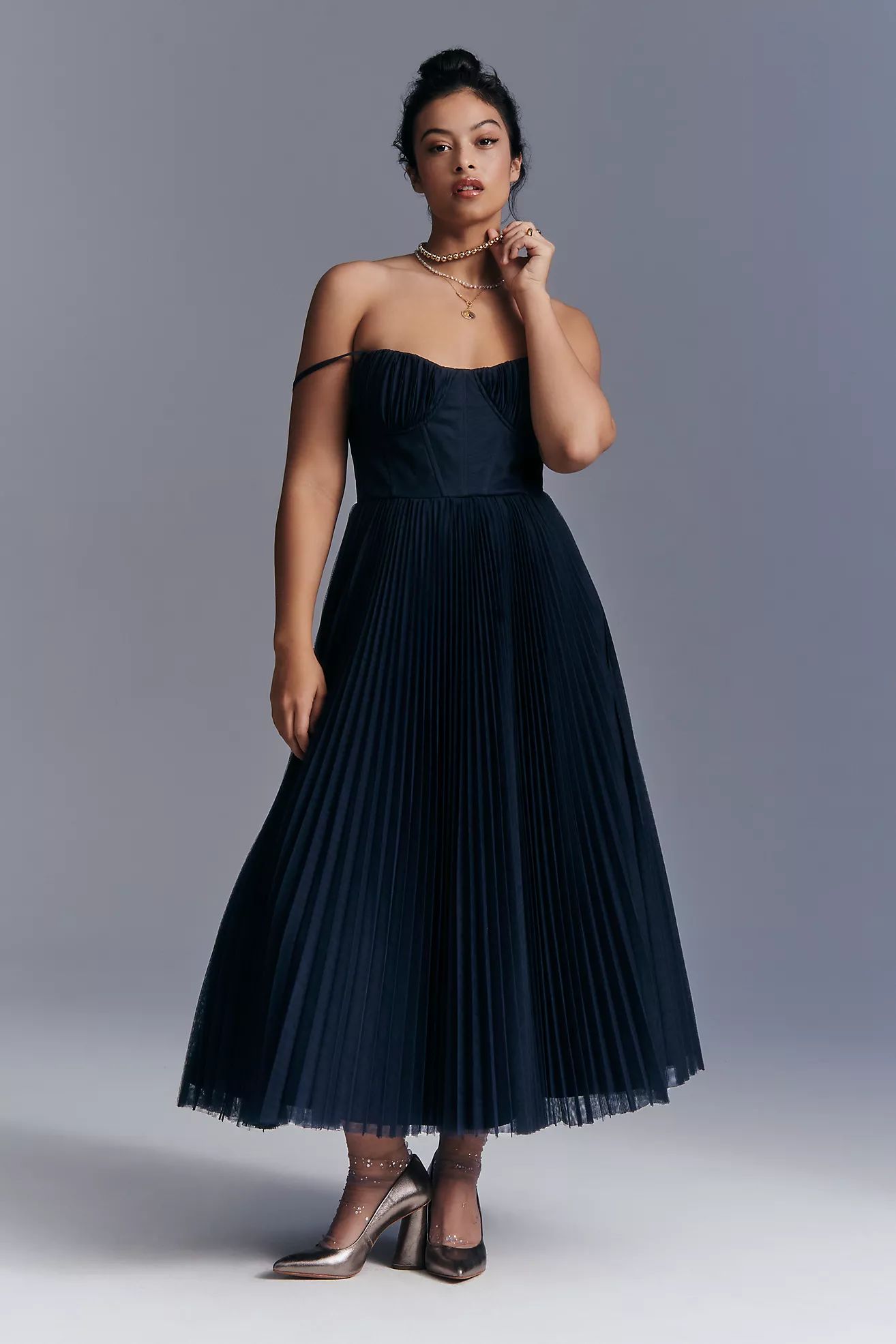 Hutch Pleated Sweetheart Dress | Anthropologie (US)