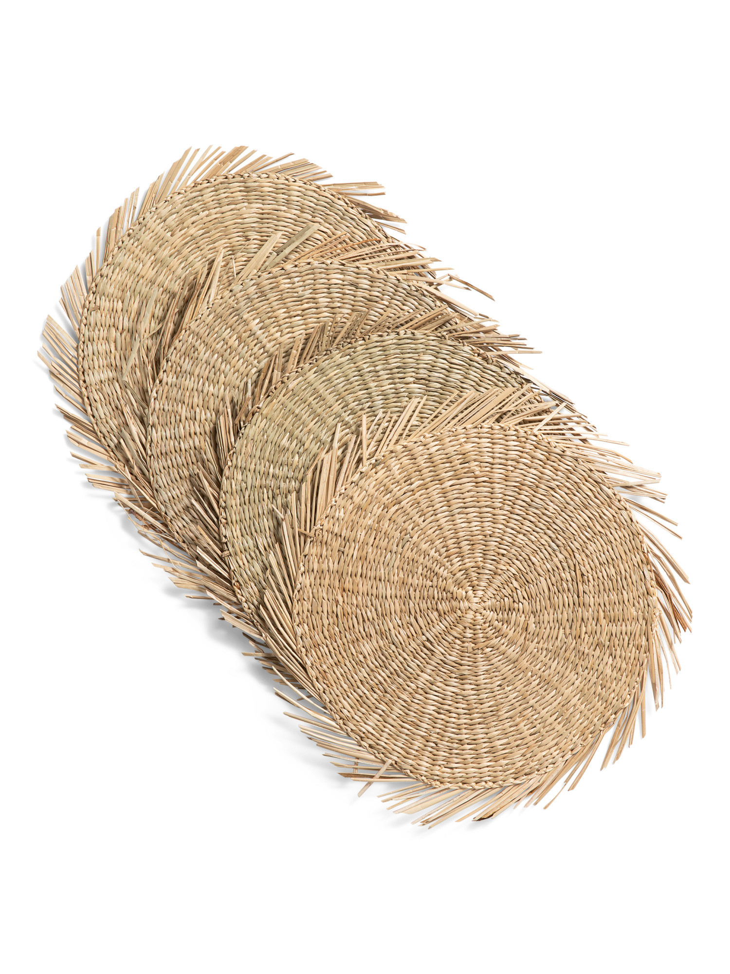 Set Of 4 Natural Seagrass Round Placemats | TJ Maxx