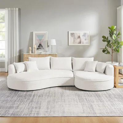 Ingeniously Shaped Curved Sofa For Living Room, Offering Comfort And Style For Relaxing And Entertaining With Family And Friends | Wayfair North America