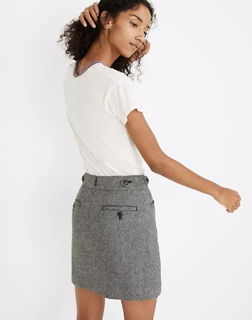 Herringbone Assembly A-Line Mini Skirt | Madewell