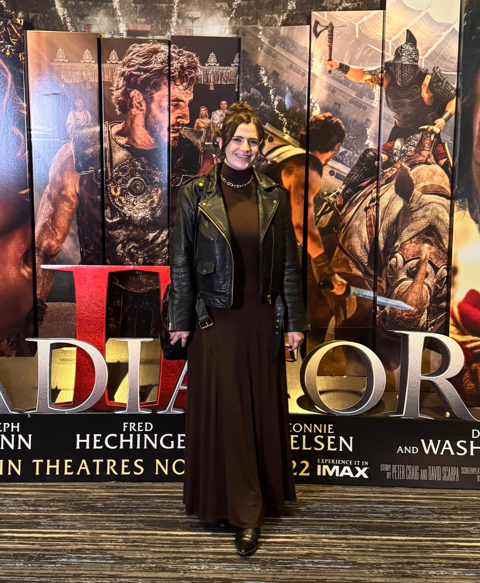What I wore to an exclusive early screening of Gladiator II with YouTube creators! This long brown maxi dress was so comfortable but still looked chic!

#LTKStyleTip #LTKFindsUnder100