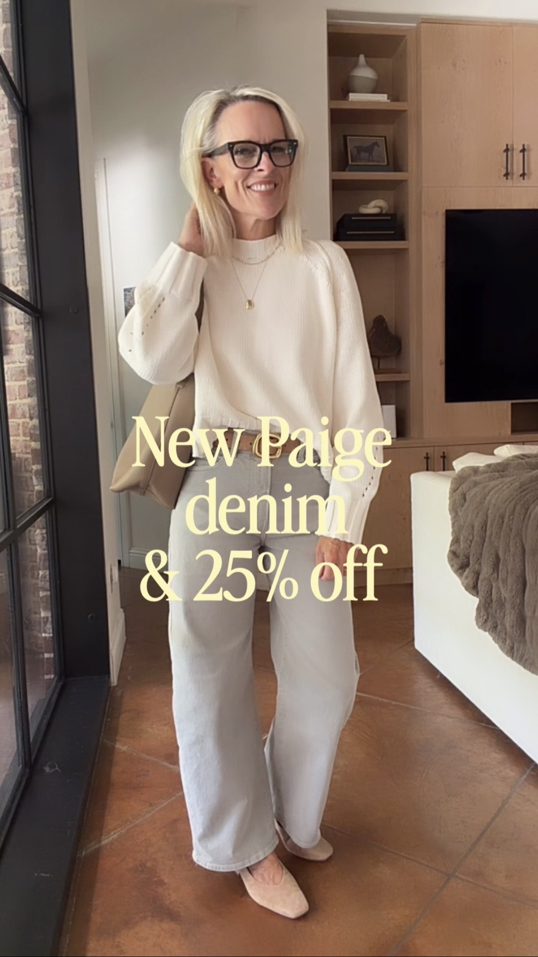 New @Paige denim arrival for fall & currently 25% off!! 
Friends & Family event happening 25% sitewide now 

Sized down one to a 26 in these

THIS COLOR!!! Omg good 
Gives a soft fall color. 
Very comfy too

And with this @jcrew sweater under $100 and so good!! 
Wearing small

#LTKootd #LTKSaleAlert #LTKOver40