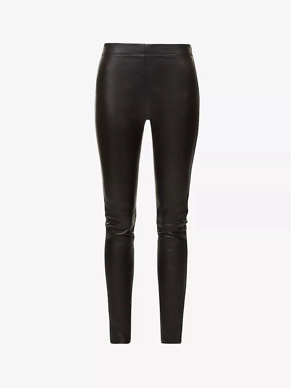 High-rise slim-fit leather leggings | Selfridges