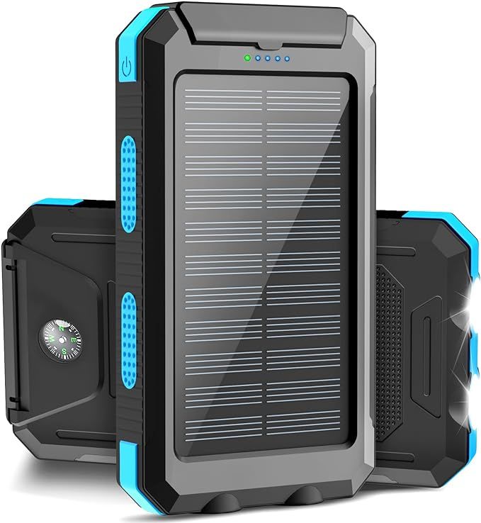 ERRBBIC Solar Power Bank, Portable Charger 38800mah, Waterproof Battery Backup Charger, Solar Pan... | Amazon (US)