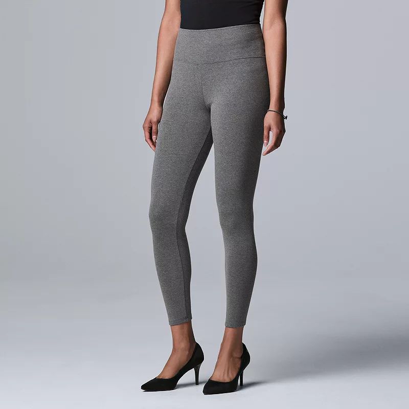 Women's Simply Vera Vera Wang High Rise Heathered Gray Leggings, Size: Small, Grey | Kohl's