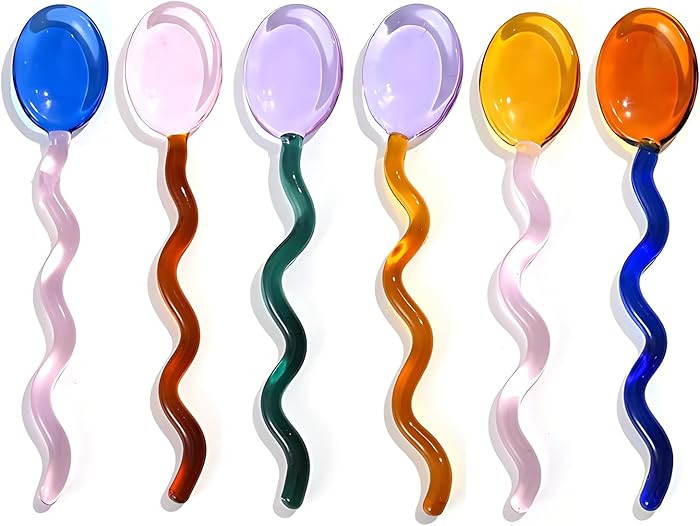 Glass Spoons Heat Resistant Clear Coffee Spoon 5.5 Inches Stirring Rod Mixing Spoon Bar Swizzle S... | Amazon (US)