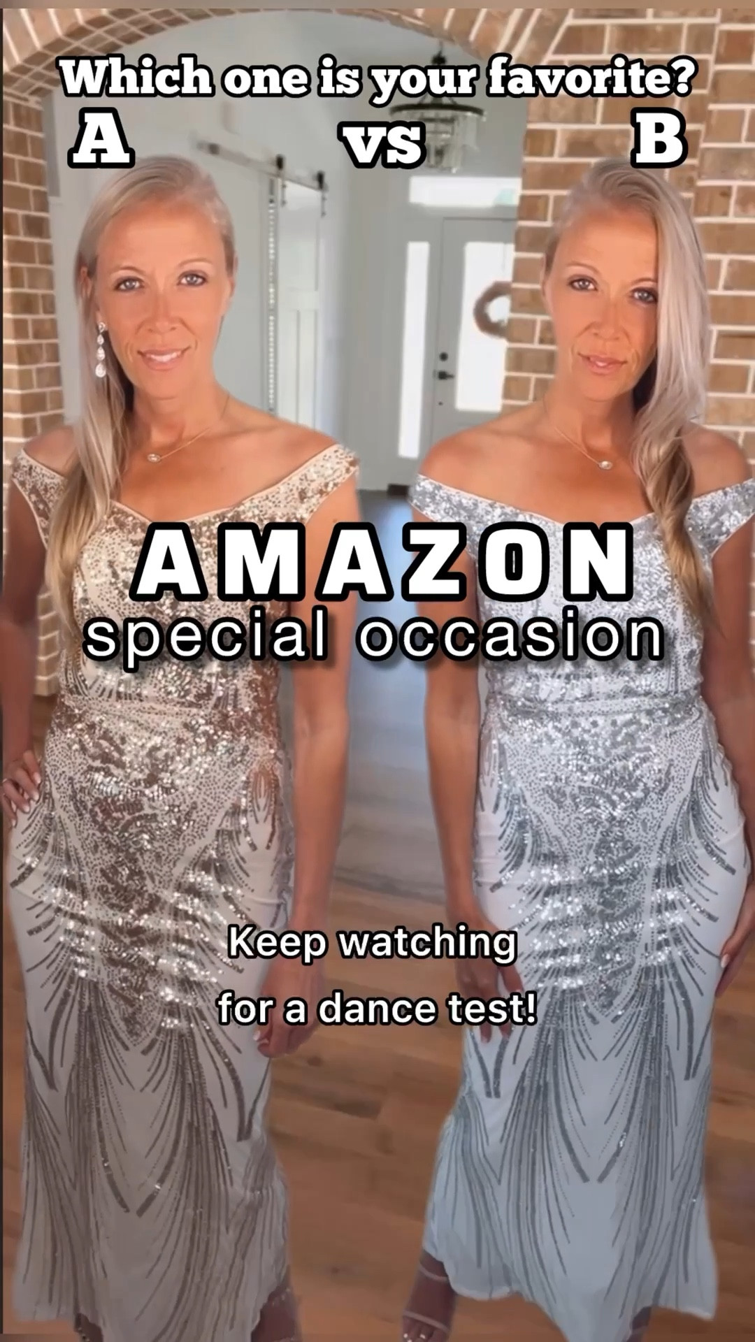 Rose Gold or Silver dress? WHAT'S YOUR FAVE?!
Winter Special Occasions are tricky to dress up for.
* Both of these sequin gowns are affordable and gorgeous!

Dress A: Rose gold sparkly maxi dress with sequins! The perfect champagne formal dress! 
Obsessed with this one😍 
It has that off-shoulder
sparkle with the prettiest peacock-y sequins that just hug in all the right places. Feels totally red-carpet worthy without trying too hard. Perfect for a wedding, gala, or any night you wanna feel like a queen!

Dress B: the perfect combo of winter white and silver sequins, head-to-toe. Bride to be worthy and winter wedding ready!
#amazonfinds #sequindress #tryonhaul #amazonhaul #specialoccasiondress #dancefloorready #reelitfeelit #winterdress #sparklydress

#LTKTall #LTKWedding #LTKOver40