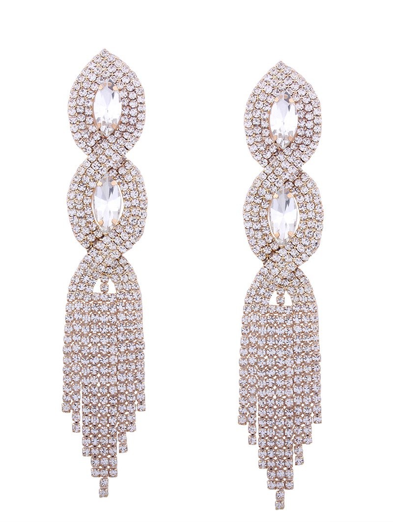 Rhinestone Faux Crystal Chandelier Earrings | Sammydress (US)