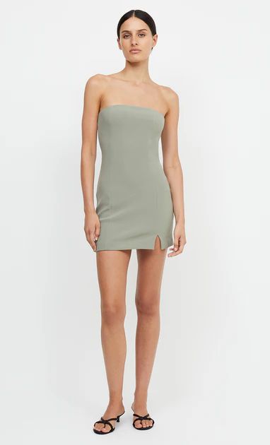 KARINA STRAPLESS SPLIT MINI DRESS - SAGE | Bec & Bridge (Global)